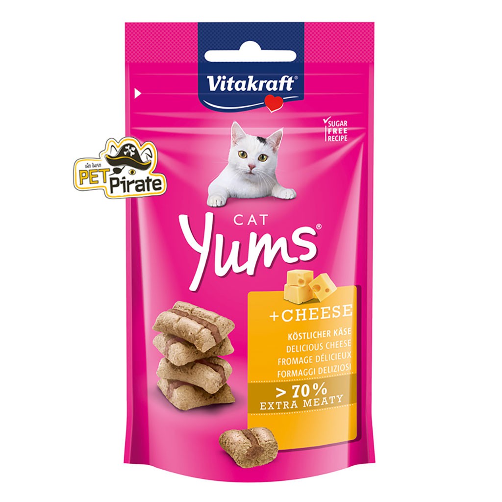 ขนมแมว Vitakraft Yums เนื้อนุ่ม (40g.) สูตรไม่มีน้ำตาล หอม อร่อย มีประโยชน์ สำหรับแมวอายุตั้งแต่ 2 เดือนขึ้นไป