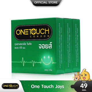 Onetouch Joys ถุงยางอนามัย ฟิตกระชับ เข้ารูป ผิวเรียบ ขนาด 49 มม. บรรจุ 3 กล่อง (9 ชิ้น)