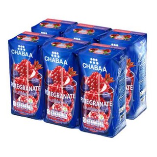 ชบา น้ำทับทิมผสมน้ำบลูเบอร์รี่40% ขนาด 180ml ยกแพ็ค 6กล่อง CHABAA POMEGRANATE BLUEBERRY JUICE