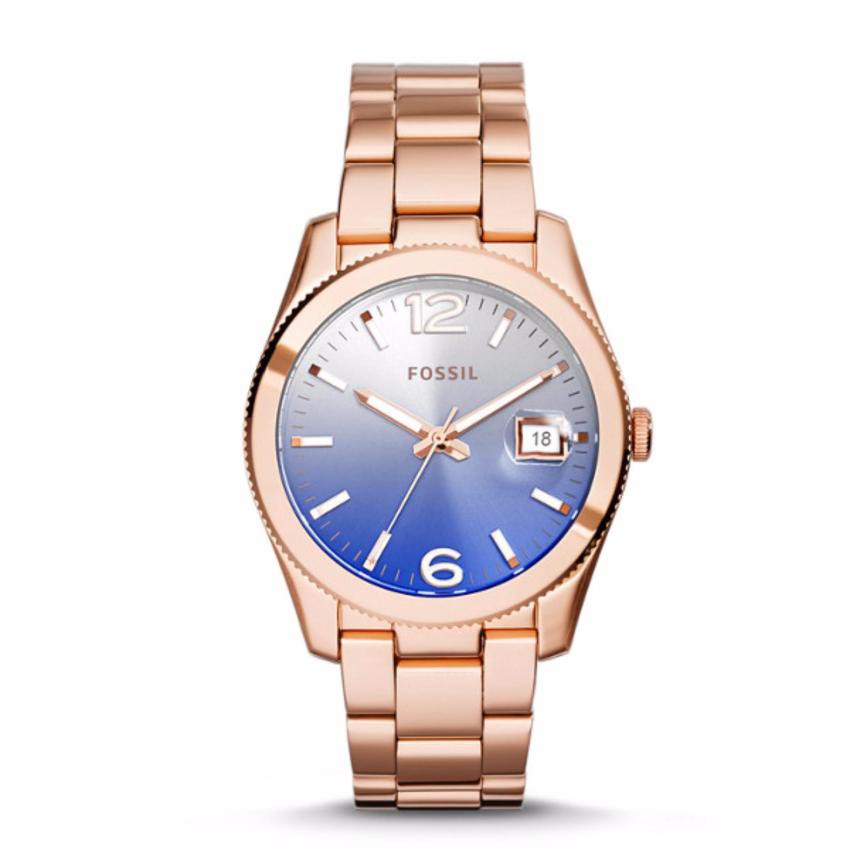 นาฬิกาข้อมือ Fossil ES3780 ose Gold Steel Bracelet &amp; Case Mineral Women's Watch