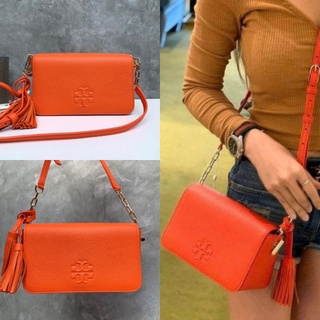 🎀 (สด-ผ่อน) กระเป๋าสีส้ม 55373 Tory Burch Thea Mini Bag color: Brilliant Orange