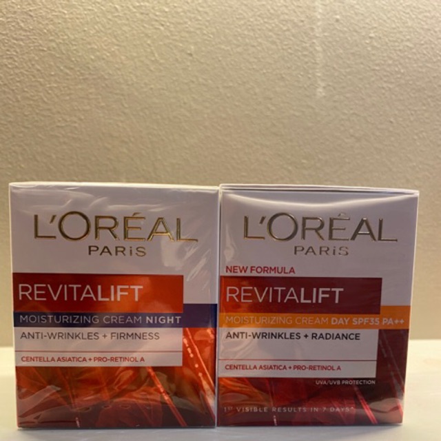 ของแท้100% ผลิต01/2026พร้อมส่ง เซตครีมบำรุงผิวหน้า ลอรีอัล ปารีส รีไวทัลลิฟท์ Loreal Paris revitalift day and night