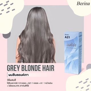 เบอริน่า A21 A18 A20 ยาย้อมผมเบอริน่า Berina สีเทาอ่อน สีบลอนด์ประกายทอง สีแดงทับทิม