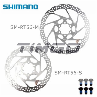 Shimano SM-RT56 ดิสก์เบรกโรเตอร์ 6 น็อต 160 มม. 180 มม. พร้อมสลักเกลียว สําหรับจักรยานเสือภูเขา MTB