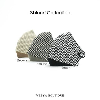 Weeya_Shinori Face Mask หน้ากากผ้าแฟชั่นลายชิโนริ ทรง 3D แบบ 3 ชั้น มีช่องใส่แผ่นกรอง