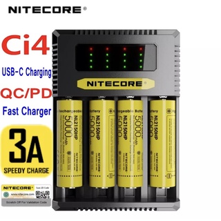 พร้อมส่ง ของแท้ 100% Nitecore Ci4 USB QC ที่ชาร์จแบตเตอรี่สําหรับ Ni-MH/Ni-Cd: AA, AAA, AAAA และแบตเตอรี่อื่นๆ