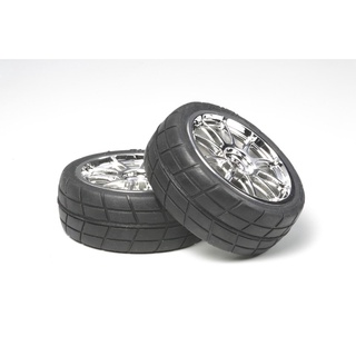 [ชุดแต่งรถบังคับ] TAMIYA 53956 OP.956 10-Spoke Metal Plated Wheel w/Cemented Radial Tire 2pcs.(24mm Offset 0) ชุดแต่ง...