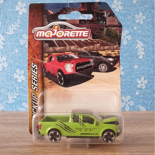 โมเดลรถเหล็ก Majorette FORD F-150 THE BEAST_PICKUP SERIES#Green สีเขียว เปิดฝากระโปหน้ารถได้