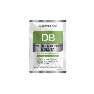 Clover Plus DB COLLAGEN PEPTIDE AND GLUTA APPLE MELON Flavour คอลลาเจน กลูต้า กลิ่น แอปเปิ้ลเมลอน 1 ซอง