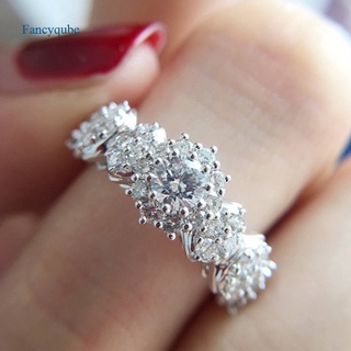 Fancyqube เครื่องประดับแหวนแต่งงานผู้หญิงหวานหวานที่มี Dazzling White Cubic Zirconia