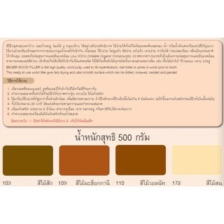 ฺBosny วู๊ด ฟิลเลอร์ บอสนี่ เคมีผสมเสร็จสำหรับโป้วไม้ ขนาด 0.5 กก.