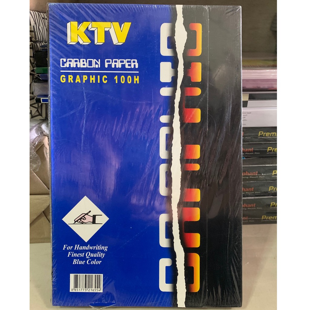 กระดาษคาร์บอน 21x33ซม. น้ำเงิน (100แผ่น) KTV Graphic