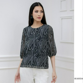 AMILA Blouse VE-B1014 by VERONIQA ชิฟฟอนปริ้นท์ แขนยาว IGPU23-1