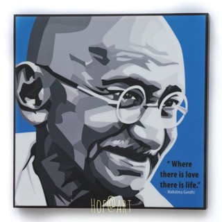 มหาตมา คานธี Mahatma Gandhi ต่อสู้แบบ อหิงสา อินเดีย รูปภาพ​ติดผนัง pop art กรอบรูป แต่งบ้าน ของขวัญ โปสเตอร์