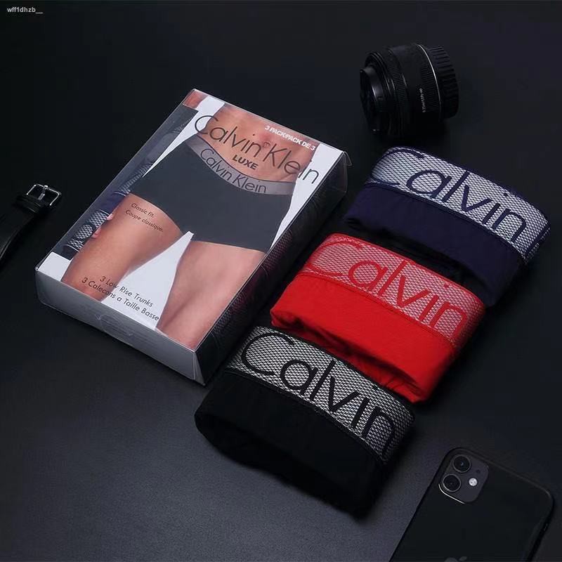 Calvin Klein underwear กางเกงในชาย cotton CK (3 ชิ้น) แท้ 100% เนื้อผ้าระบายอากาศซับเหงื่อ