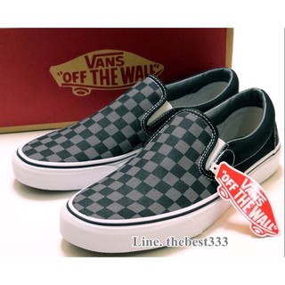 Vans Slip on เทา-ดำ มีโค้ดลด 80 ส่งฟรี EMS