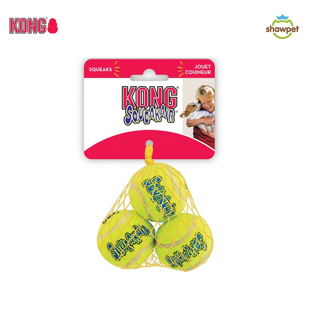 KONG ของเล่นสุนัข ลูกบอลสุนัข SqueakAir® Balls ลูกเทนนิสของเล่นสำหรับสุนัข รุ่น AST