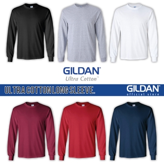 Gildan เสื้อยืดแขนยาว ผ้าฝ้าย สีเทา แดง ขาว กรมท่า ดํา มารูน กีฬา สําหรับผู้ใหญ่ ทุกเพศ 2400