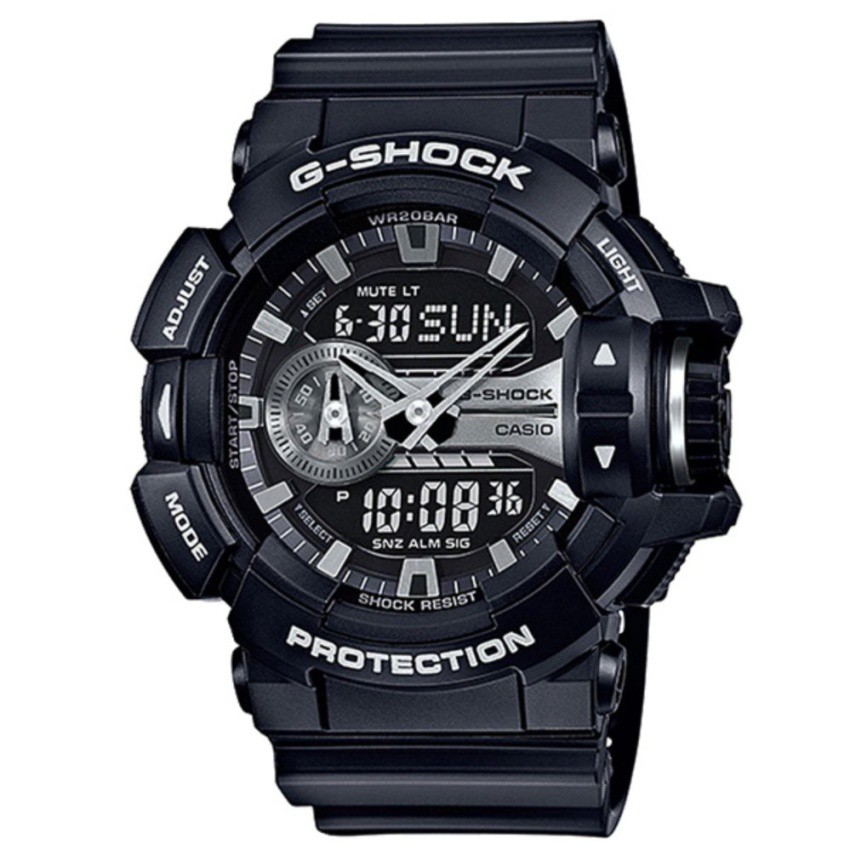 Casio G-Shock นาฬิกาข้อมือผู้ชาย สายเรซิ่น รุ่น GA-400GB,GA-400GB-1A - สีดำ