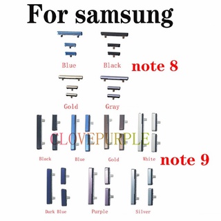 ปุ่มกดไฟฟ้าสําหรับ Samsung Galaxy Note 8 N950 F Note 9 N960 F ปุ่มเปิดด้านข้างและปุ่มด้านข้าง