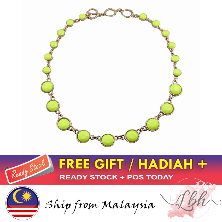 [LBH] สร้อยคอสั้นโลหะผสมสีเรืองแสง 41 ซม. สร้อยคอ Rantai - NL177