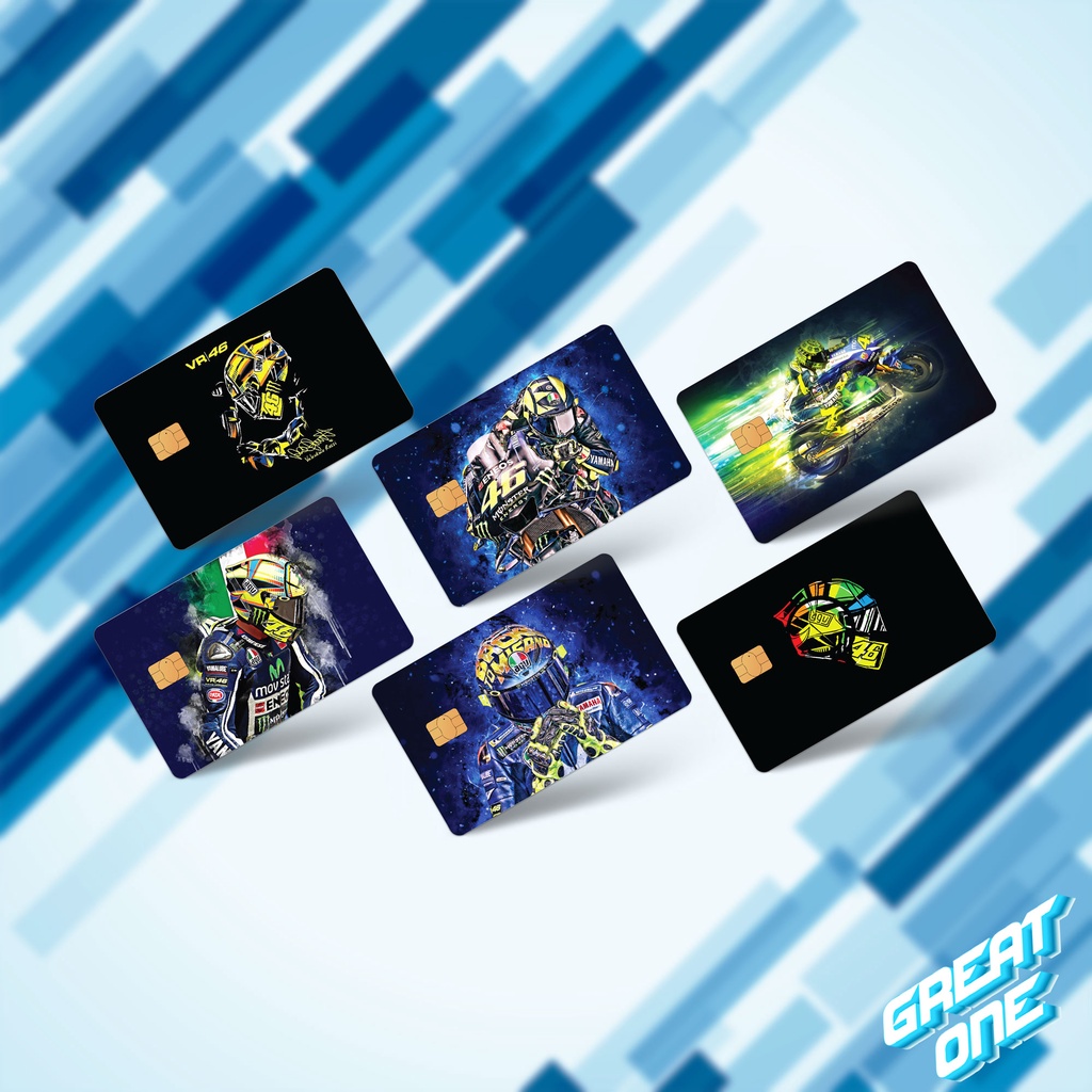 VR46 ATM Bank สติกเกอร์ฝาครอบการ์ด Access Touch n Go Skin Bank Debit บัตรเครดิต TnG การ์ดชิป