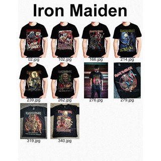 เสื้อยืดสีดำ เสื้อยืด เสื้อวง IRON MAIDEN BAND Fear Of The Dark  S M L XL XXL สกรีนหน้าอย่างเดียว เสื้อยืด NTS T-Shirt