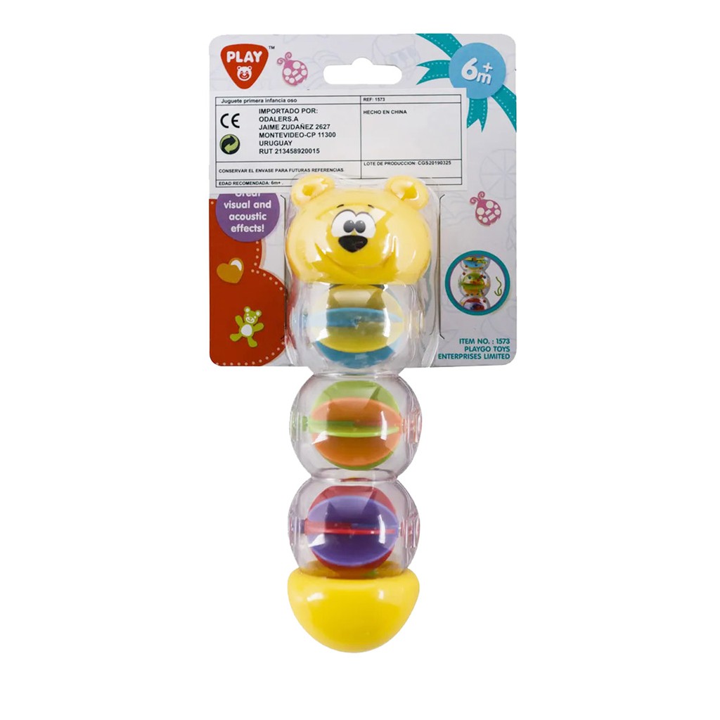 Playgotoys ของเล่นเสริมพัฒนาการ หมีน้อยเขย่าลูกปัด(1573)