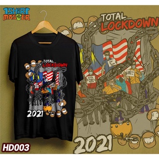 คอตต้อนคอกลมใหม่ เสื้อยืด ลาย LOCKDOWN Tshirt 2021 (HD003) + ฟรีของขวัญS-5XL