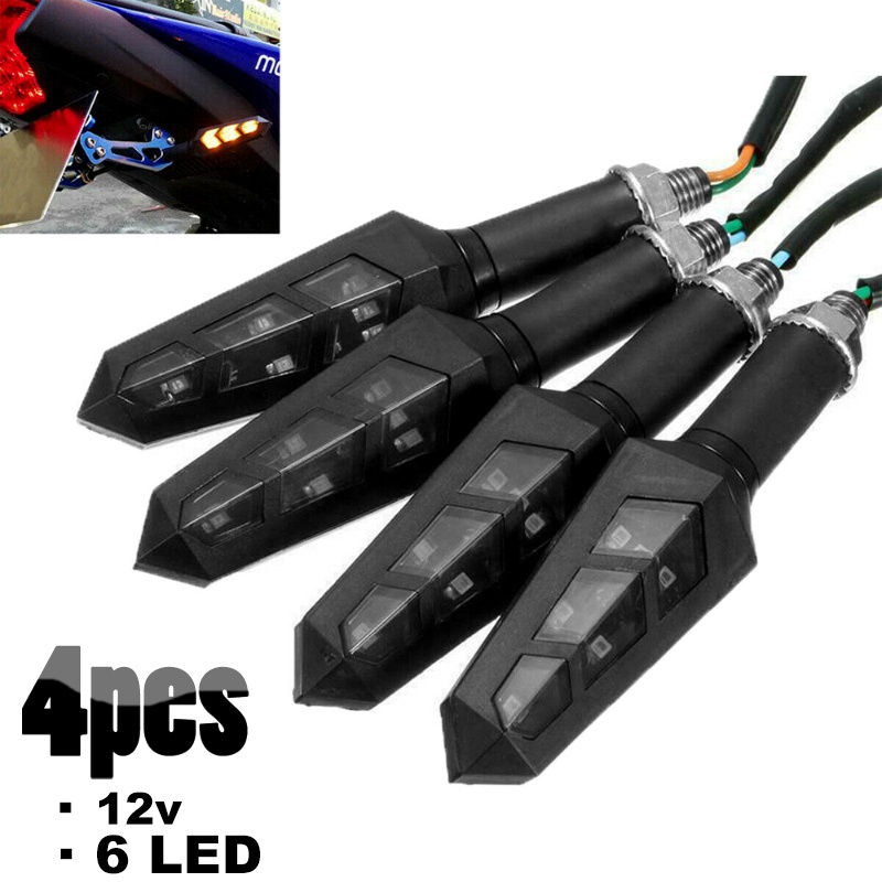4pcs Universal Motorcycle Yellow Amber LED Carbon Turn Signal Blinker Light 4pcs Universal Motorcycle Yellow Amber LED Carbon Turn Signal Blinker Light