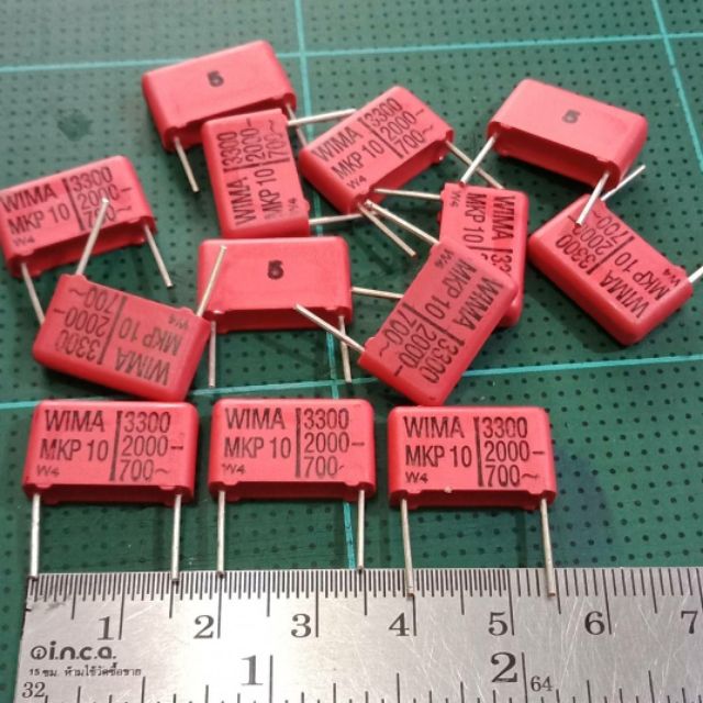 0.0033UF  2000V (332=3300PF) WIMA MKP 10  ขาห่าง 15 มิล แพ็ค 10ตัว 100 บาท