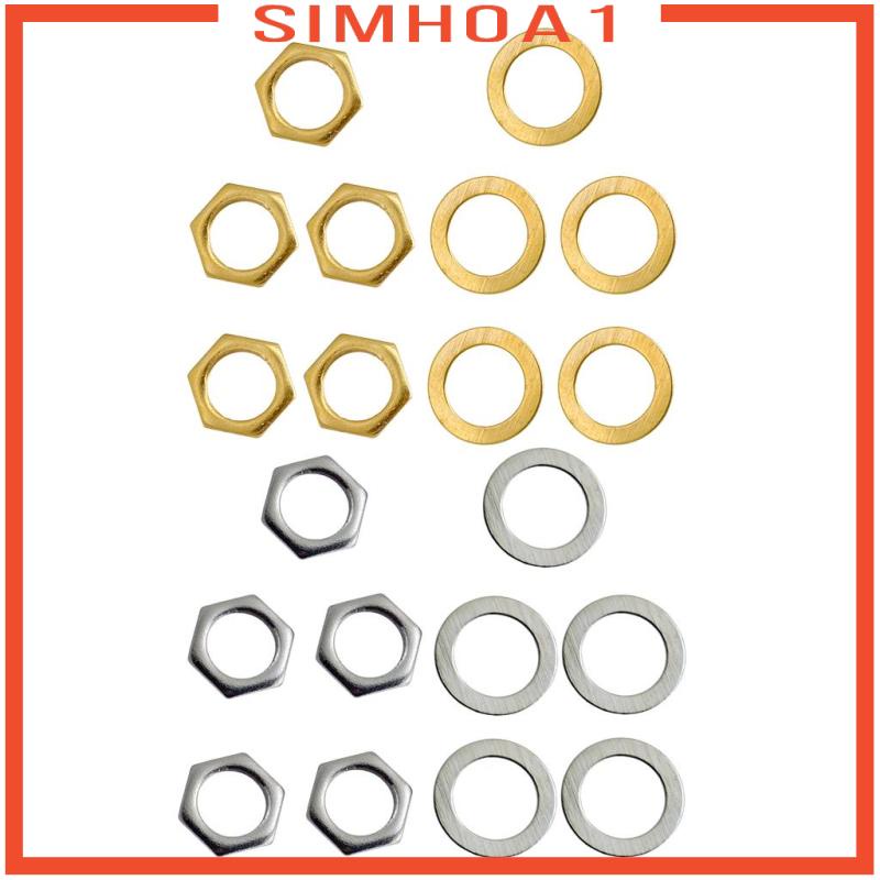 [Simhoa1] น็อตซ็อกเก็ตเหล็ก พร้อมแหวนรอง สําหรับกีตาร์ไฟฟ้า 5 ชิ้น