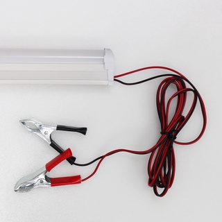 ชุดหลอดนีออนคีบแบต LED DC12V-60V 9W แสงขาว ไฟส่องทาง โคมไฟแคมป์ปิ้ง สำหรับโซล่าเซลล์ แบตเตอรี่ ห้ามใช้ไฟบ้าน