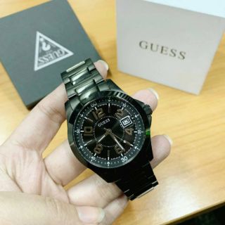 GUESS ผู้ชาย สีรมดำ ปัดขนาด 42 mm