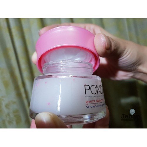 pond's - white beauty serum sleeping mask ช่วยบำรุงผิวให้ดูขาวกระจ่างใสสู่ภายใน ผสานบีดส์วิตามิน E 5