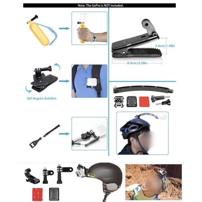 ชุดอุปกรณ์ (ชุดสุดคุ้ม)สำหรับ กล้องโกโปร กล้องแอคชั่น Accessories Set for Gopro, Action Camera