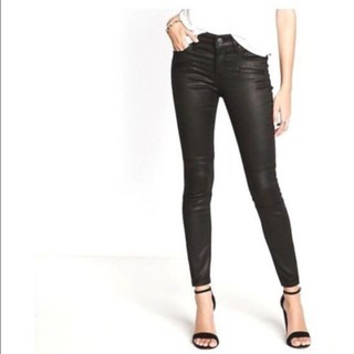 Express Black Coated Midrise Ankle Jeans