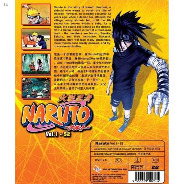 Best Selling Naruto Box 1 Vol 1 52 End Anime Dvd Free Keychains Shopee Thailand