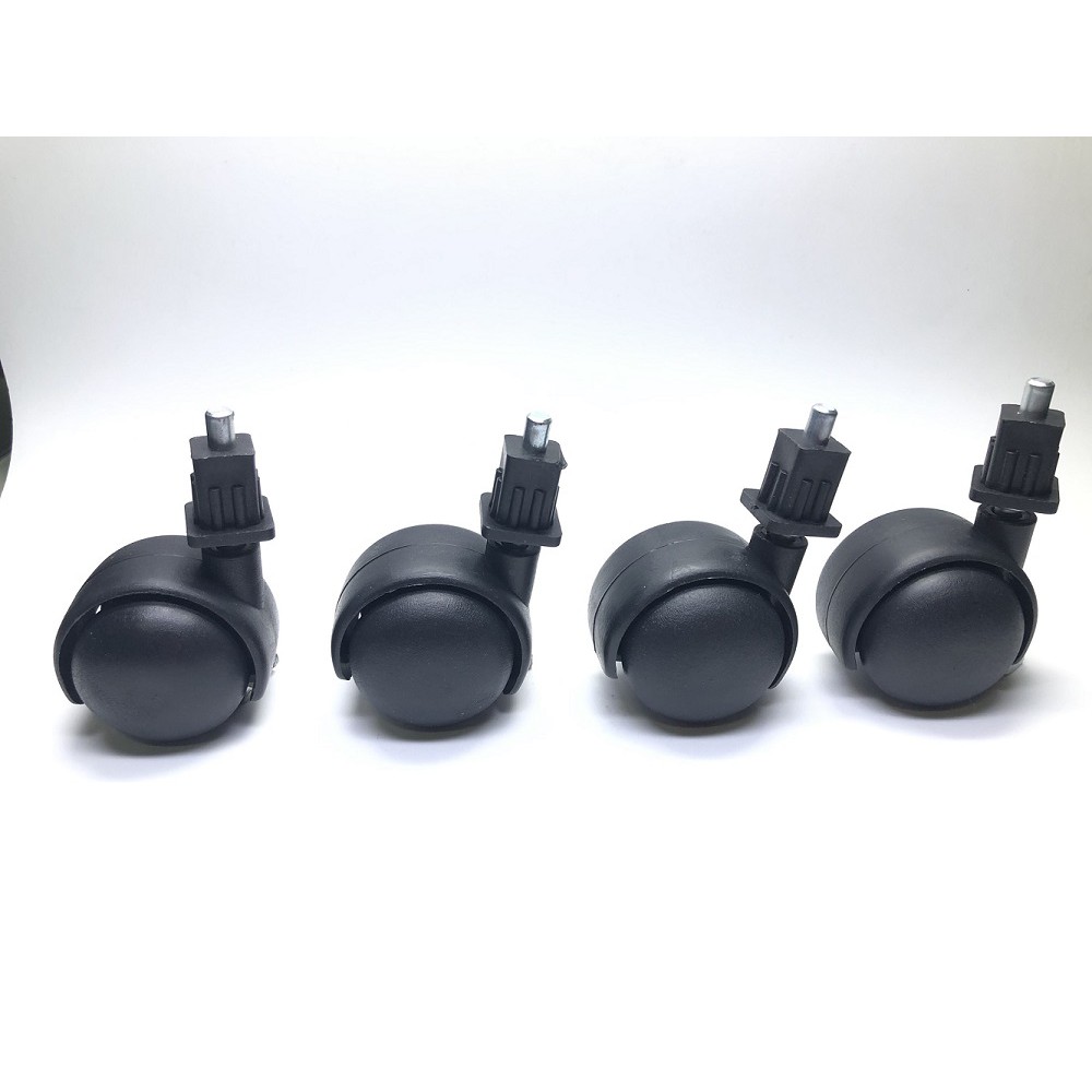 ลูกล้อราวตากผ้าทรงกลม ขนาด 1.5 นิ้ว บูท สี่เหลี่ยม 4หุน/14.5X14.5 MM (สีดำ)