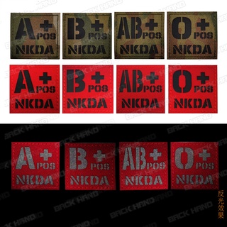 ปลอกแขนอินฟราเรด IR Patch A+ B+ O+ AB+ POS NKDA No Known สําหรับกู้ภัย