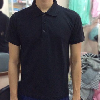 เสื้อดำโปโล (มีกระเป๋า ,ไม่มีกระเป๋า) คอกลม สวมใส่ได้ทุกเพศ
