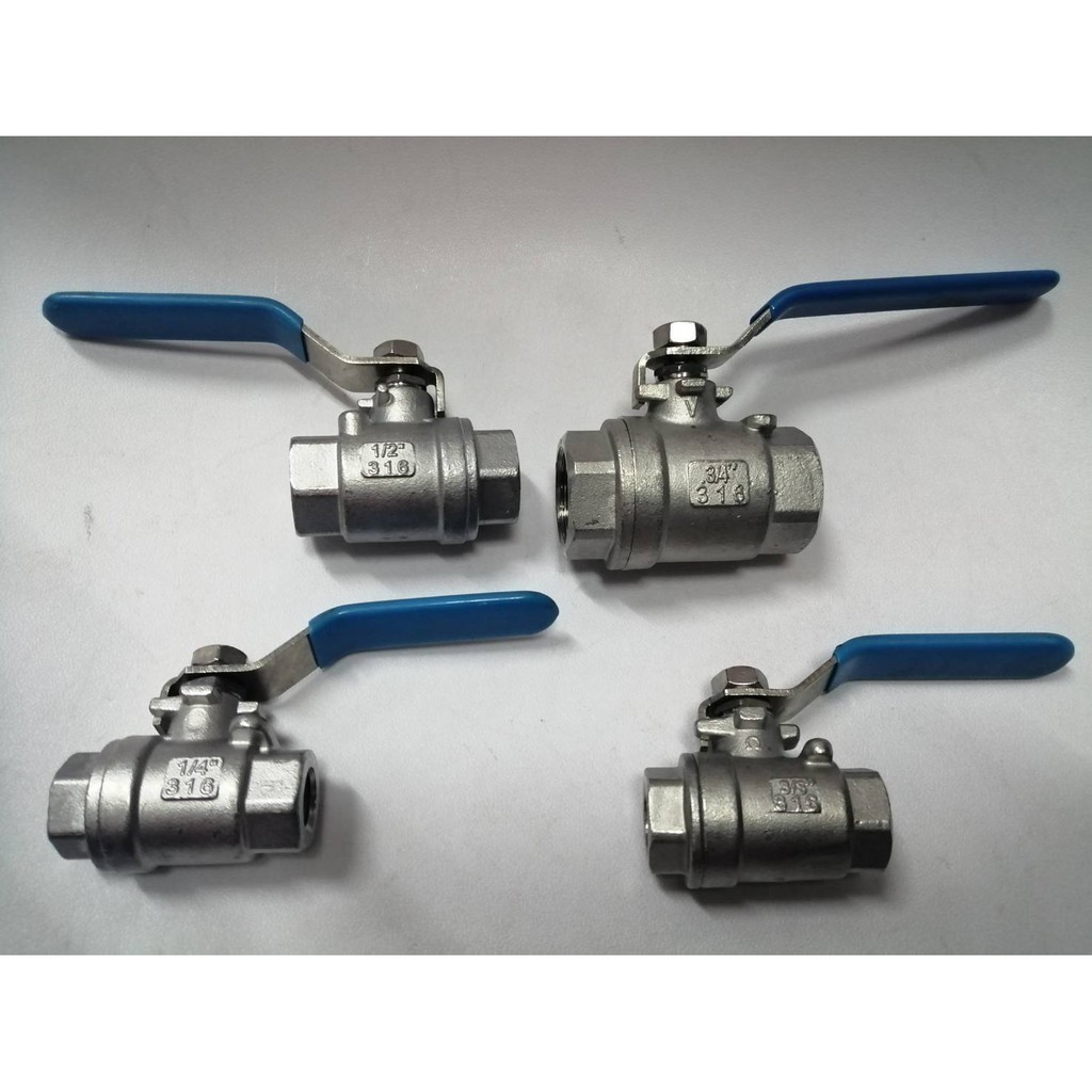 JK ball valve stainless #316  2 PC บอลวาล์วสแตนเลส #316 2 ตอน ขนาด 1/4" 3/8" 1/2" และ3/4" 💥💥💥ถูกกว่า