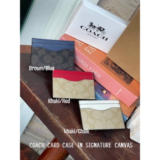 COACH CARD CASE IN SIGNATURE CANVAS กระเป๋าใส่การ์ด Code:B7D100165  แบรนด์แท้ 100% งาน Outlet