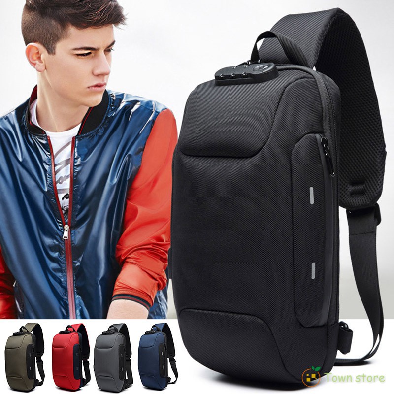 ♡♥♡ Anti-theft Backpack With 3-Digit Lock Shoulder Bag Waterproof for Mobile Phone Travel FknU