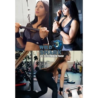 WildShark Power Lifting strap สแตรปส์รัดข้อมือยกน้ำหนัก (ขายเป็นคู่) ถุงมือฟิตเนส บาร์ยกน้ำหนั