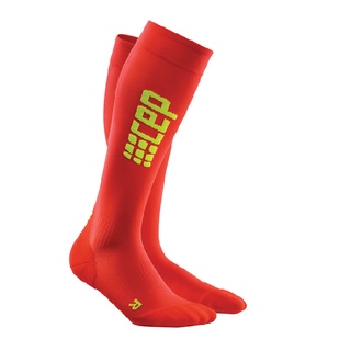 CEP ULTRALIGHT RUN SOCKS 2.0 WOMEN - RED/GREEN - ถุงเท้ารุ่น 2.0 แบบบางความยาวคลุมเข่าผู้หญิง