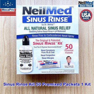 NeilMed® The Original &amp; Patented Sinus Rinse Kit 50 Premixed Packets 1 Kit ผลิตภัณฑ์ล้างจมูก