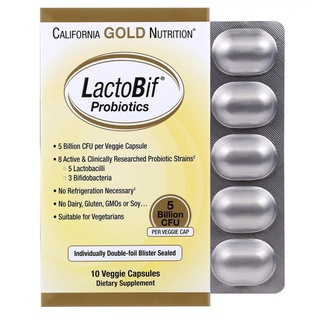 โพรไบโอติก (Probiotics) "California Gold Nutrition", LactoBif Probiotics, 5 Billion CFU, 10 Veggie Capsules ✨พร้อมส่ง✨