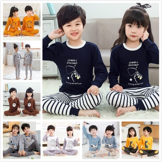 3-15Years Pyjamas Kids Sleepwear Cotton Suit Cartoon Pyjamas Children Boys Girls Pajamas Homewear