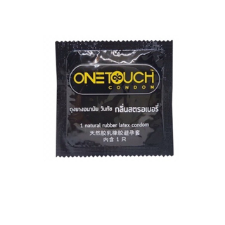 แบ่งขาย  ถุงยางอนามัยวันทัช สตรอเบอรี่ แบ่งขาย1/ 2ชิ้น Onetouch Strawberry Condom